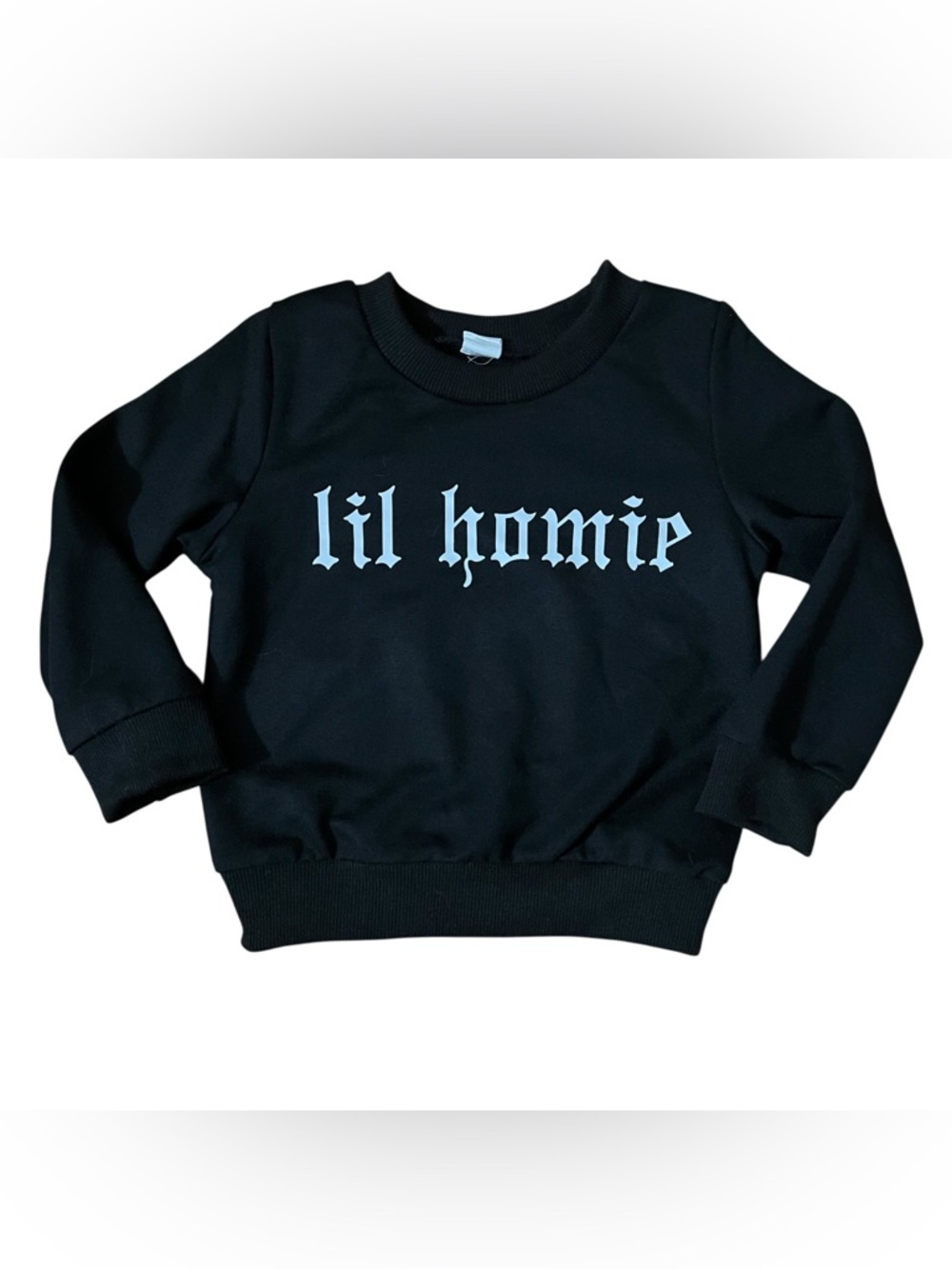 Lil Homie Gothic Streetwear Black Crewneck Sweatshirt Toddler